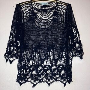 Maurices Midnight Blue Crochet‎ Top